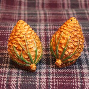 Ceramic Pine Cone Salt and Pepper Shakers